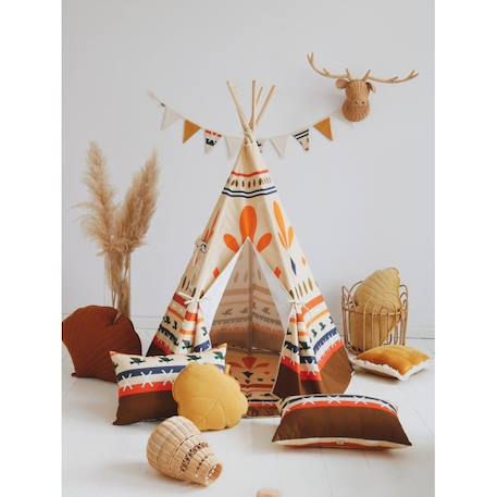 Tente tipi avec tapis native vibe en coton Beige 4 - vertbaudet enfant 