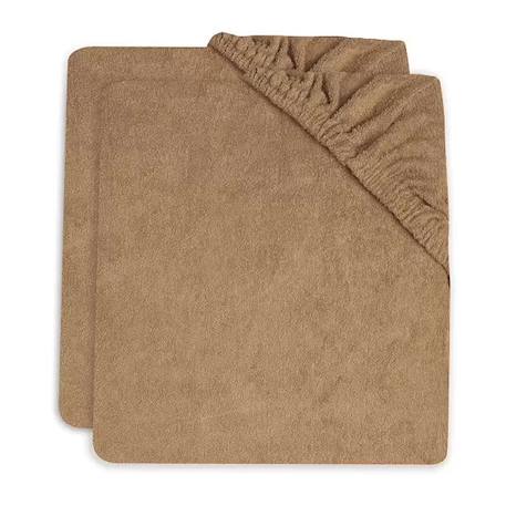Housse matelas à langer éponge (2 pcs) en coton Biscuit+Caramel & biscuit+Ivoire+Ivoire & nougat+Nougat+Vert olive+Vert poudré 1 - vertbaudet enfant 