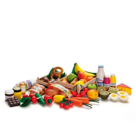 Grand set d'épicerie en bois 43 pcs Jaune 2 - vertbaudet enfant 