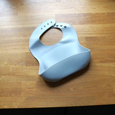 Bavoir silicone avec récupérateur Gris charme+Jaune miel+Pêche+Vert cactus 3 - vertbaudet enfant 