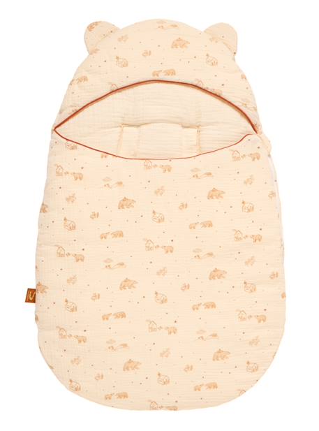 Nid d'ange ourson en sherpa 5 attaches - orsino Beige+Marron 1 - vertbaudet enfant 