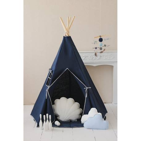 Tente tipi marine lin naturel en coton Bleu 5 - vertbaudet enfant 