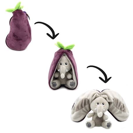 Peluche flipetz eléphant aubergine Violet 2 - vertbaudet enfant 