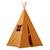 Tente tipi avec pompoms et tapis ochre en coton Orange 1 - vertbaudet enfant 