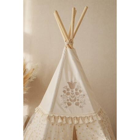 Tente tipi boho à volants en coton Beige 6 - vertbaudet enfant 
