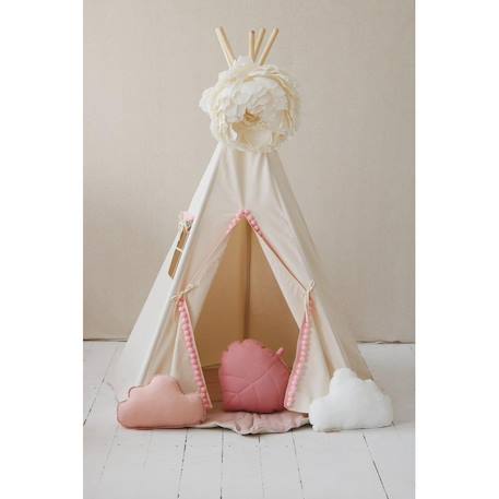 Tente tipi avec pompoms en coton Beige 5 - vertbaudet enfant 