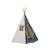 Tente tipi avec pompoms et tapis jeans en coton Bleu 1 - vertbaudet enfant 