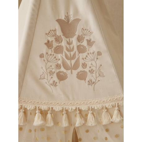 Tente tipi avec franges et tapis boho en coton caramel Beige 2 - vertbaudet enfant 