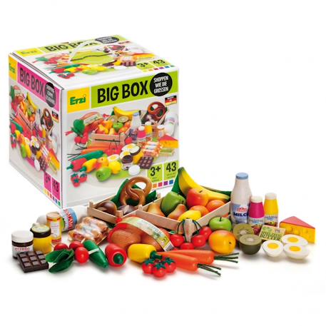 Grand set d'épicerie en bois 43 pcs Jaune 1 - vertbaudet enfant 