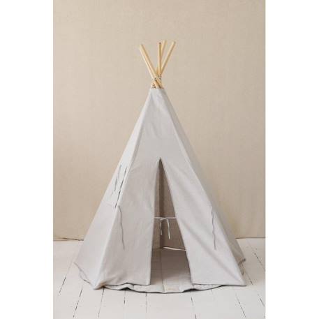 Tente tipi avec tapis pigeon en lin Gris 4 - vertbaudet enfant 