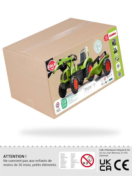 Tractopelle à pédales avec remorque Bleu New Holland+Jaune Vintage+Rouge+Rouge Massey Ferguson+Rouge nacré+Vert Claas+Vert vintage 33 - vertbaudet enfant 