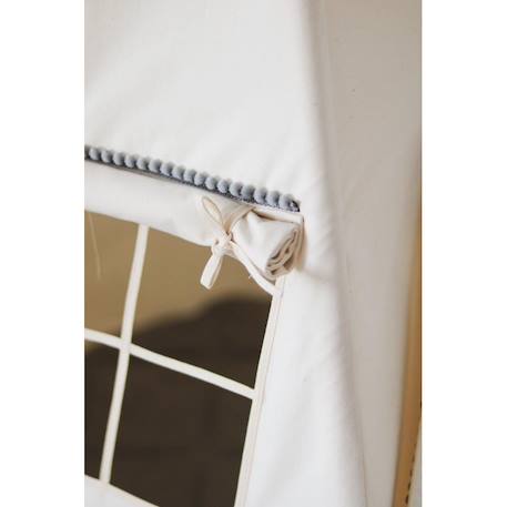 Tente tipi pompoms avec tapis en coton Beige 2 - vertbaudet enfant 