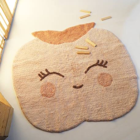 Tapis enfant coton lavable petite pomme candy apple Beige nude 1 - vertbaudet enfant 