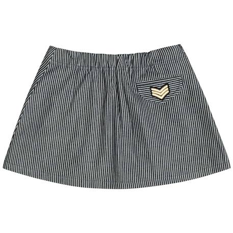 Jupe en jeans    rayures  et   mini ska Bleu marine blanc 4 - vertbaudet enfant 
