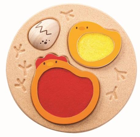 Puzzle poule-oeuf - le toucher Rouge 1 - vertbaudet enfant 