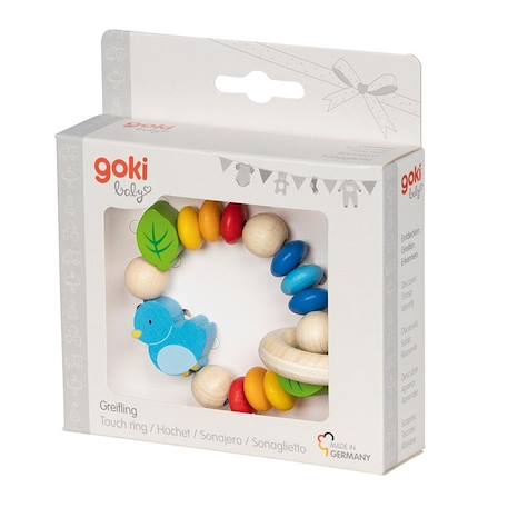 Hochet en bois oiseau Beige 2 - vertbaudet enfant 