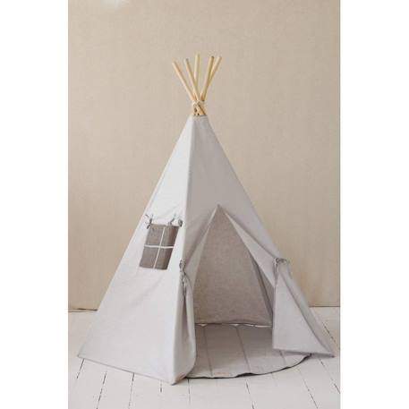 Tente tipi avec tapis pigeon en lin Gris 3 - vertbaudet enfant 