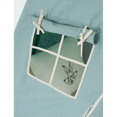 Tente tipi avec guirlande et tapis gold star  en lin Bleu+Gris 6 - vertbaudet enfant 