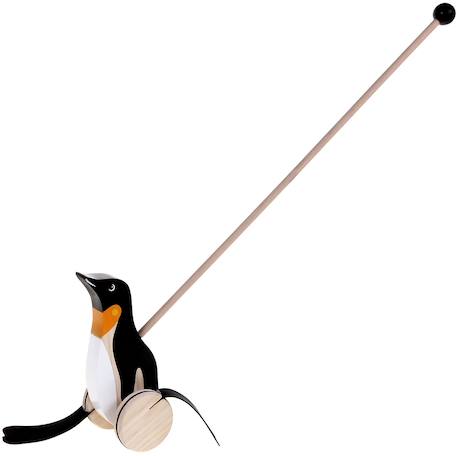 Pingouin à pousser en bois Noir 2 - vertbaudet enfant 