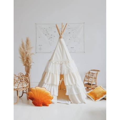 Tente tipi avec volants shabby chic  en coton Beige 3 - vertbaudet enfant 