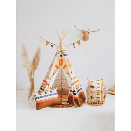 Tente tipi avec tapis native vibe en coton Beige 5 - vertbaudet enfant 