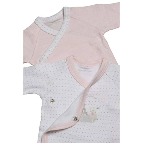 Bodies bébé à manches longues lot de 2 Beige+Blanc+Blanc cassé+Blanc et bleu+Blanc et noir+Blanc/bleu+Blanc/gris+Blanc/noir+Rose+Rose/blanc 32 - vertbaudet enfant 