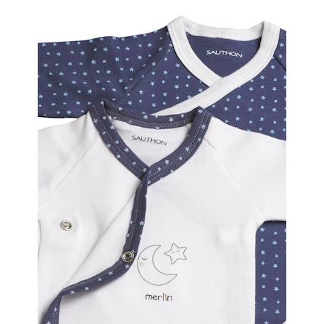 Bodies bébé à manches longues lot de 2 Beige+Blanc+Blanc cassé+Blanc et bleu+Blanc et noir+Blanc/bleu+Blanc/gris+Blanc/noir+Rose+Rose/blanc 23 - vertbaudet enfant 