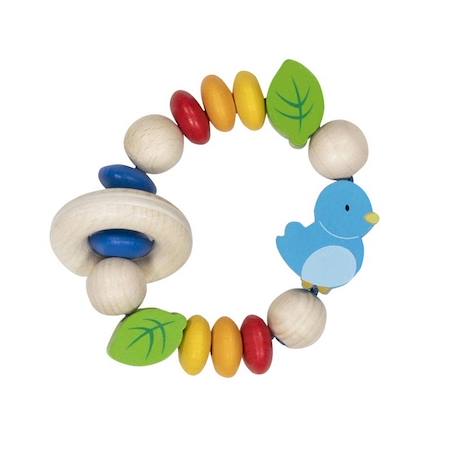 Hochet en bois oiseau Beige 1 - vertbaudet enfant 