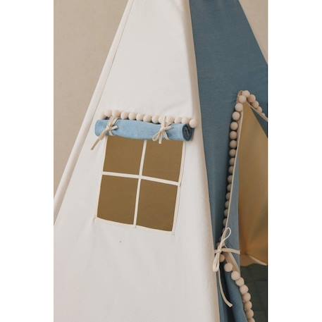 Tente tipi jean avec pompoms en coton Bleu 4 - vertbaudet enfant 