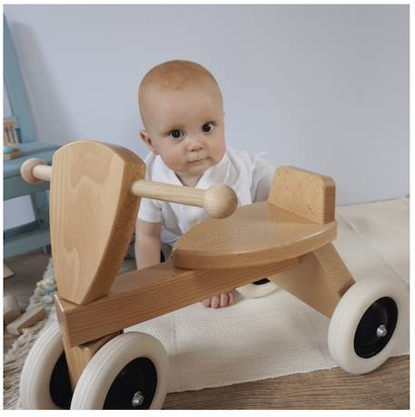 Trotteur en bois naturel Beige 2 - vertbaudet enfant 