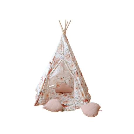 Tente tipi fleurs en coton Beige 1 - vertbaudet enfant 