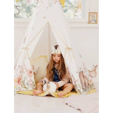 Tente tipi avec tapis wildflowers en coton Beige 4 - vertbaudet enfant 