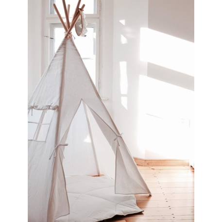 Tente tipi avec tapis en lin Blanc 2 - vertbaudet enfant 