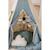 Tente tipi jean avec pompoms en coton Bleu 2 - vertbaudet enfant 