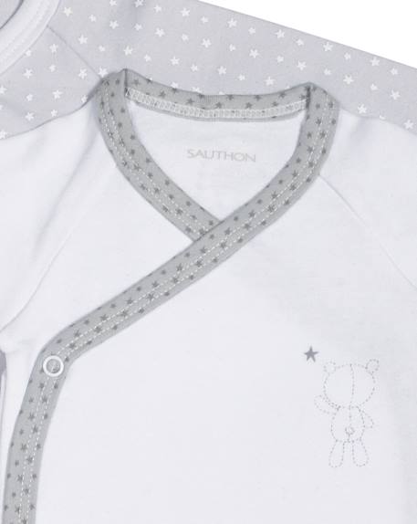 Bodies bébé à manches longues lot de 2 Beige+Blanc+Blanc cassé+Blanc et bleu+Blanc et noir+Blanc/bleu+Blanc/gris+Blanc/noir+Rose+Rose/blanc 26 - vertbaudet enfant 
