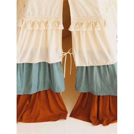 Tente tipi cirque avec volants en lin et coton Beige 5 - vertbaudet enfant 