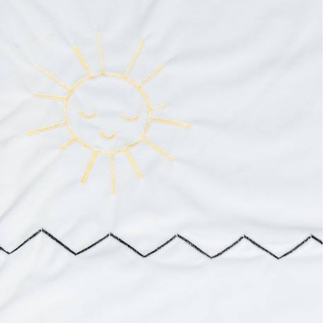 Edredon lit bébé en coton - pluche et pompon Blanc 2 - vertbaudet enfant 