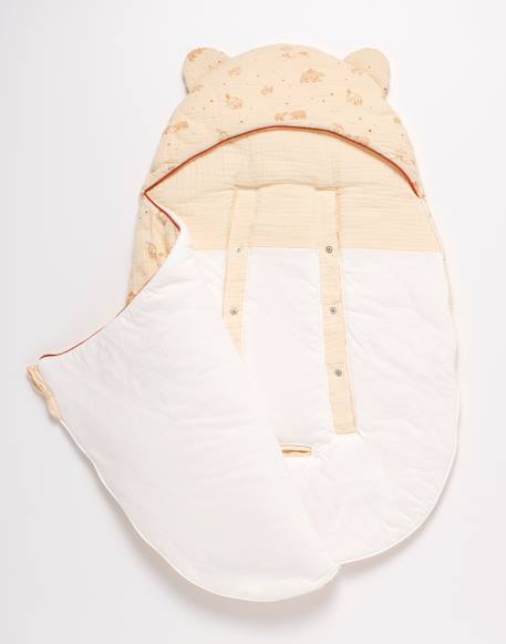 Nid d'ange ourson en sherpa 5 attaches - orsino Beige+Marron 3 - vertbaudet enfant 