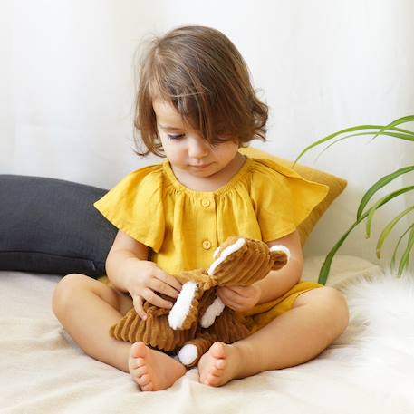 Doudou en velours côtelé Marron 4 - vertbaudet enfant 