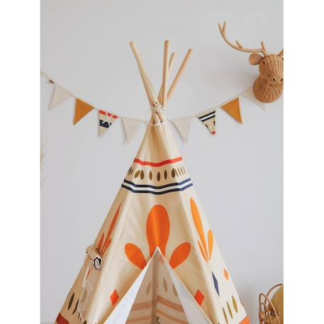 Tente tipi ambiance colorée en coton Beige 6 - vertbaudet enfant 