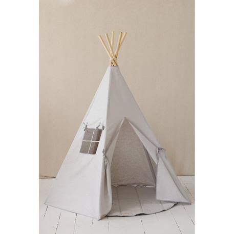 Tente tipi pigeon lin naturel en coton Gris 4 - vertbaudet enfant 