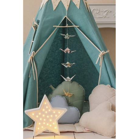 Tente tipi avec guirlande menthe en coton Bleu+Vert 5 - vertbaudet enfant 