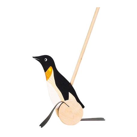 Pingouin à pousser en bois Noir 1 - vertbaudet enfant 