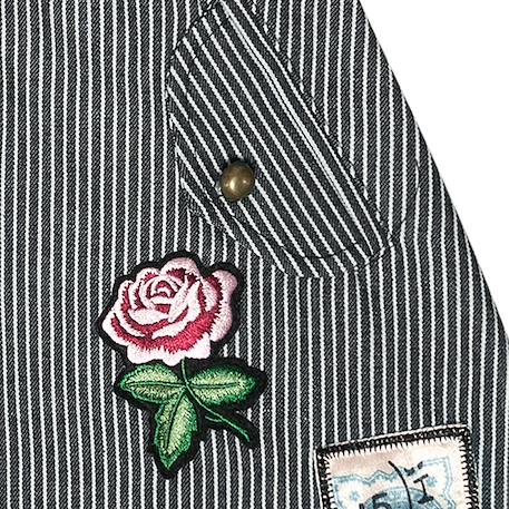 Jupe en jeans    rayures  et   mini ska Bleu marine blanc 2 - vertbaudet enfant 