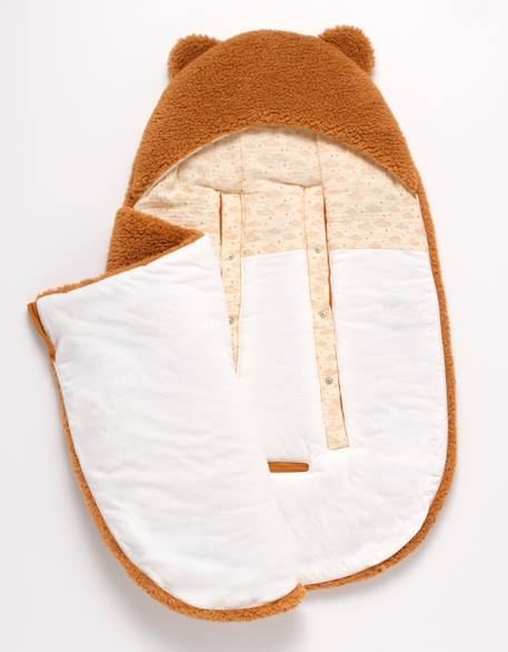 Nid d'ange ourson en sherpa 5 attaches - orsino Beige+Marron 6 - vertbaudet enfant 