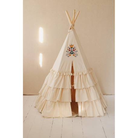 Tente tipi avec tapis honey  en coton Beige 4 - vertbaudet enfant 