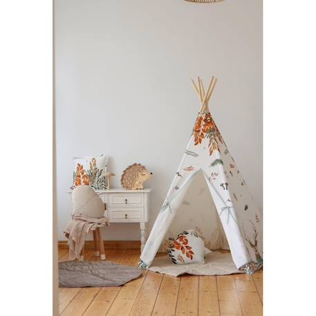 Tente tipi avec tapis forest friends en coton Blanc 5 - vertbaudet enfant 
