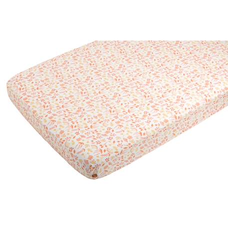 Lot de 2 draps housse en coton bio Beige+Blanc brodé+Blanc étoile+Blanc, noir+Bleu foncé+Jaune+Orange+Rose 22 - vertbaudet enfant 