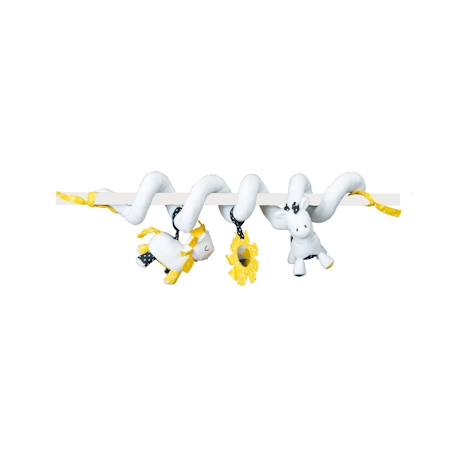Spirale d'activites en velours - pluche et pompon Blanc 1 - vertbaudet enfant 