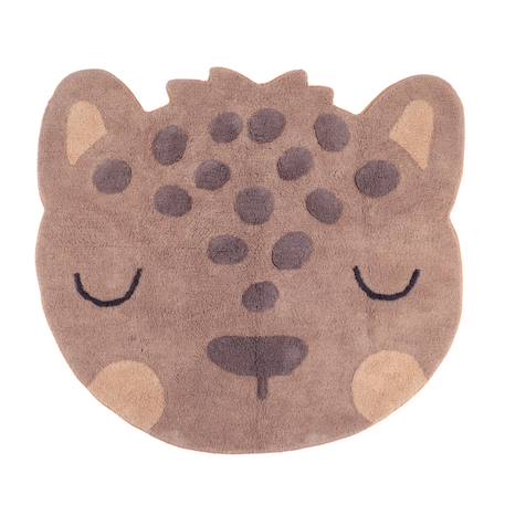 Tapis chambre enfant coton lavable petit léopard little sören Marron 1 - vertbaudet enfant 